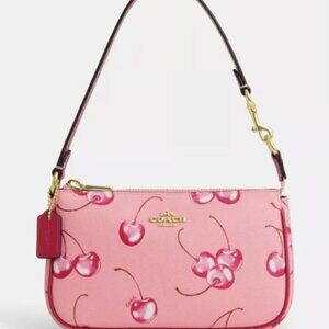 ❤️❤️ coach new cherry Nolita 19 With Cherry Print chain added to make Longer